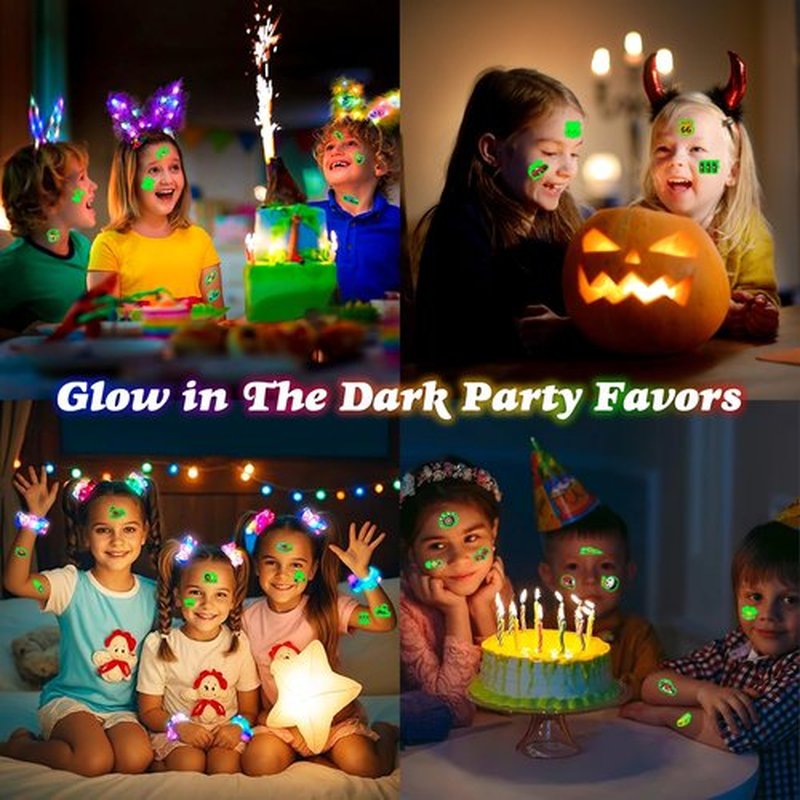 96 PCS Race Car Glow In The Dark Pre-Cut Temporary Tattoos Sticker Racing Checkered Flag Birthday Party Decorations Favors Supplies Gifts Boys Girls Cute Fake Tattoo School Prizes Theme (Luminous)