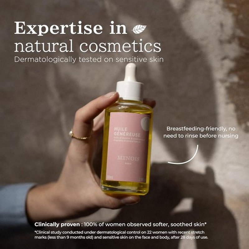 Minois Paris Pregnancy Body Oil - Organic Stretch Mark Prevention & Firming Skin Therapy - Made in France