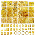 Belinreli 280 Pcs Hair Jewelry for Braids, Gold Loc Jewelry for Hairs Dreadlocks Braid Clips Accessories Metal Hair Rings for Braids Cuffs Braid Clips Decorations for Women Men Unisex