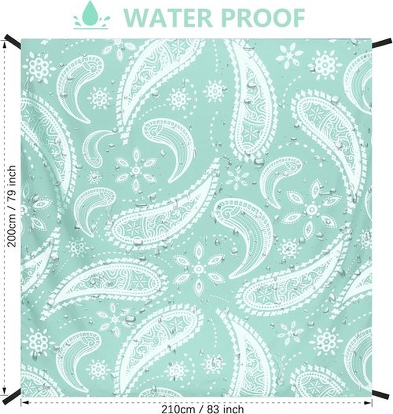 HIHOHO Beach Blanket - Extra Large Waterproof & Sandproof Mat | Quick-Drying for 1-8 Adults (79" x 83" / 120" x 108")
