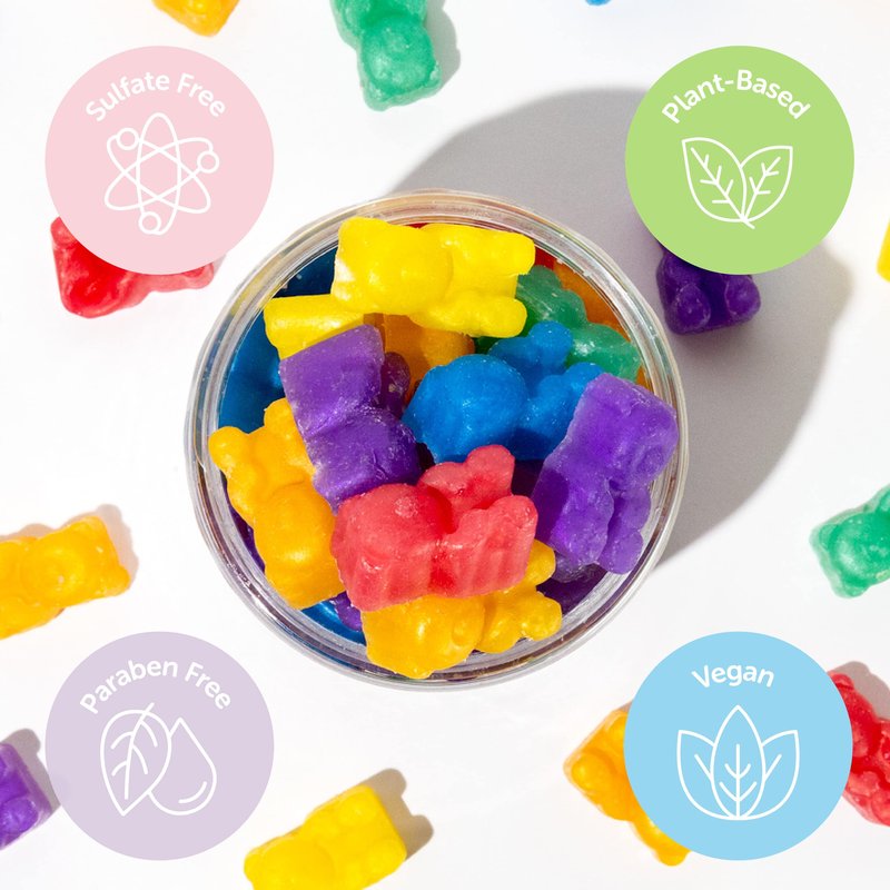 Kids Soap, Mini soaps, Bubble Soap, Bear Shape Mini Soaps For Kids, Handmade in the US Kids Soaps, Fun Bath Time for Children, Boys & Girls, for All Skin Types