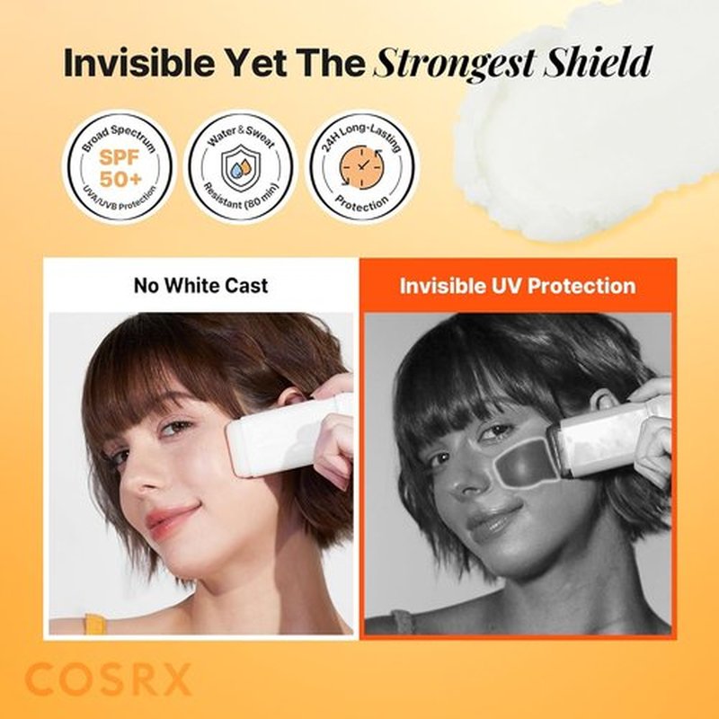 COSRX Airy-Light Clear Sunscreen Stick - SPF 50, Lightweight & Water-Resistant, No White Cast, 0.67 oz
