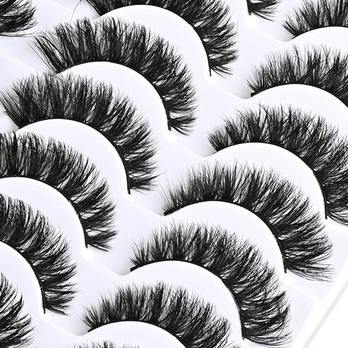 APCYUST Lashes Volume Mink Eyelashes 14 Pairs Cateye Lash Strips Wispy Cat Eye Lashes Natural Look Short Thick Fluffy False Strip Eyelash Full Small Fake Lashes Pack Black Pestañas Postizas for Women