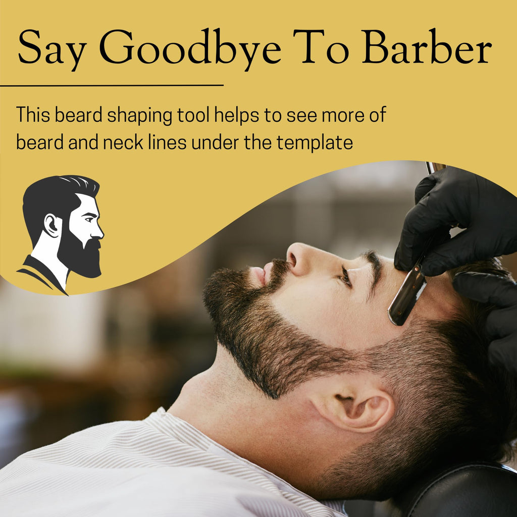 Beard Shaper for Men Beard Lineup Tool for Grooming Beard Guide Shaping Tool for Straight & Curve Cut Barber Tools Goatee Shaper Beard Template for Men to Style Facial Hair