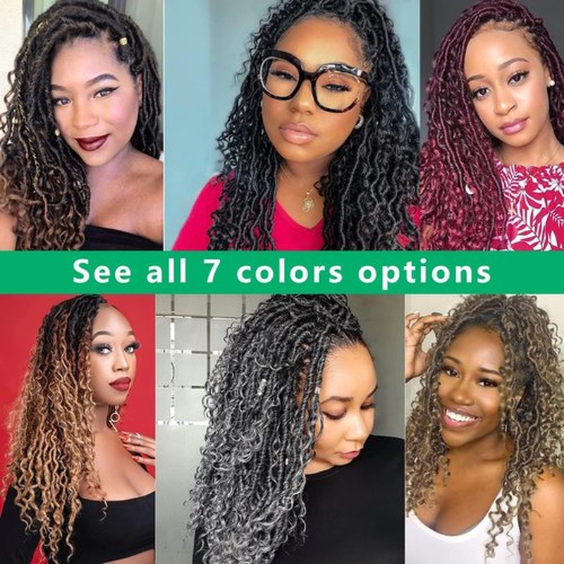 Goddess Locs Crochet Hair 12 Inch Faux Locs Ombre Grey Crochet Hair for Women 6 Packs Crochet Hair Pre Looped Gray Soft River Synthetic Hair Extensions, 1b/grey