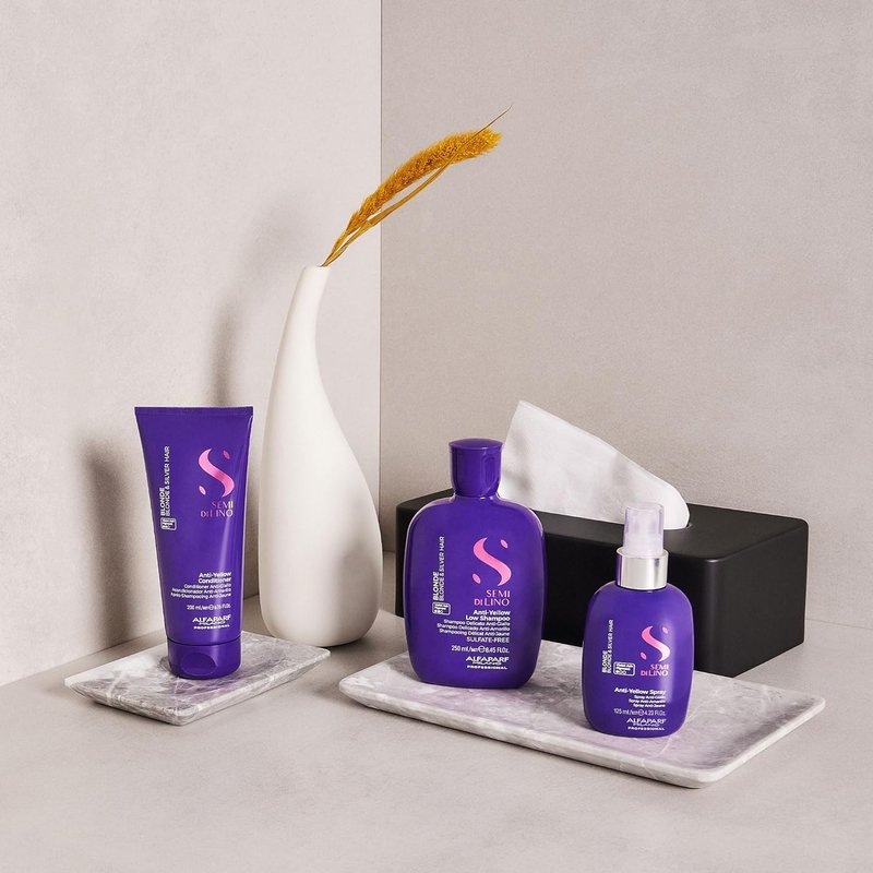 ALFAPARF MILANO Purple Shampoo - Neutralizes Brassy Tones for Blonde & Silver Hair - Hydrating & Strengthening, Sulfate Free