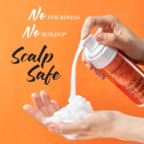 Glow Locs & Braids Foam Control – Frizz Taming & Fast-Drying Styling Mousse for Braids, Locs & Twists –Long-Lasting Hold – Tea Tree Leaf & Castor Oil for Deep Scalp Care 5.07 Fl Oz