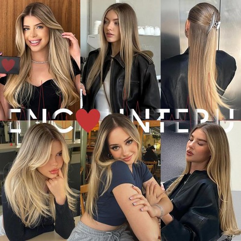 ENCOUNTERU Ombre Blonde Lace Front Wig for Women Synthetic Lace Straight Wigs PrePlucked Ready to Wear Glueless Wig 13X5X1 Lace Wig Dirty Blonde 26inch