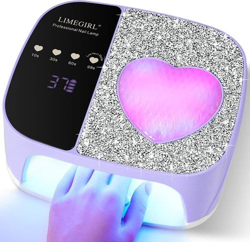 LIMEGIRL UV LED Nail Lamp Kit - Fast Curing Gel Polish Dryer with 4 Timer Settings | Cordless & Rechargeable for Home & Salon Use