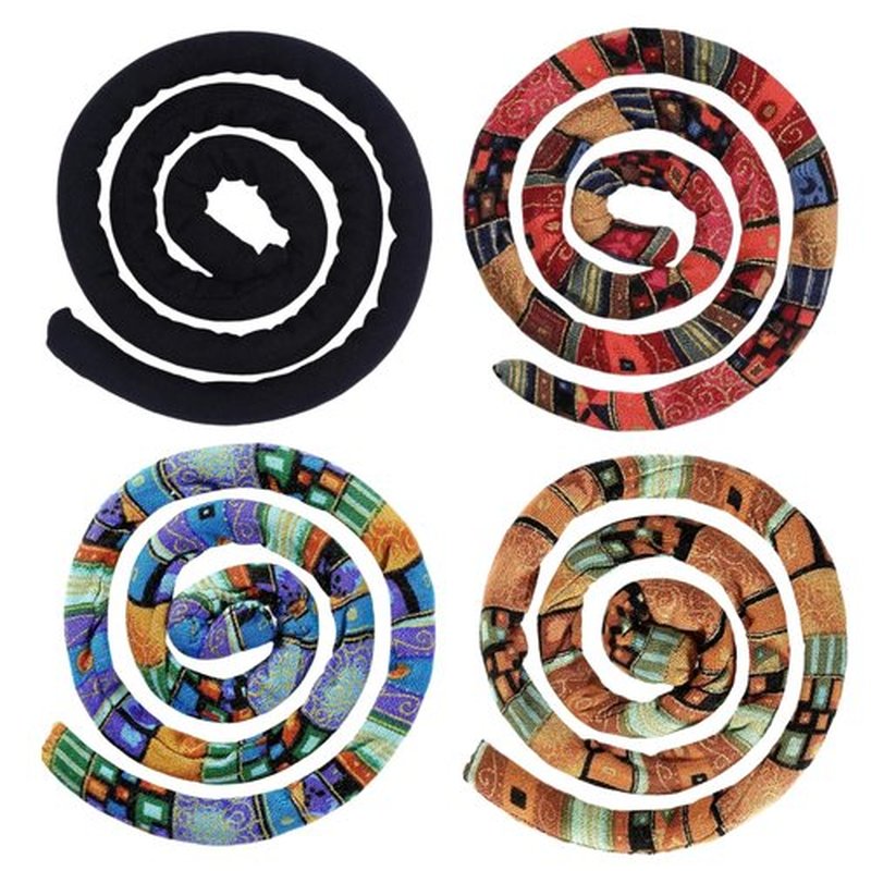 4 Pieces Spiral Lock Hair Tie for Dreadlocks - Iron Wire Embedded, Bendable Ponytail Holders - Long Dreadlock Accessory for Women & Men with Thick Curly Hair