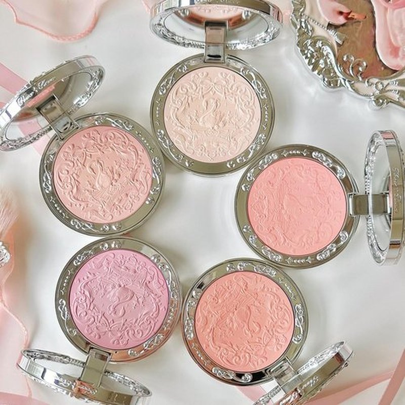 Flower Knows Swan Ballet Embossed Blush,Soft Pink Matte Powder Blush for Cheeks,Buildable & Blendable Face Makeup,Soft Long-Lasting Cute Make Up for Women & Girls,0.17 Oz(02 Romanticism)