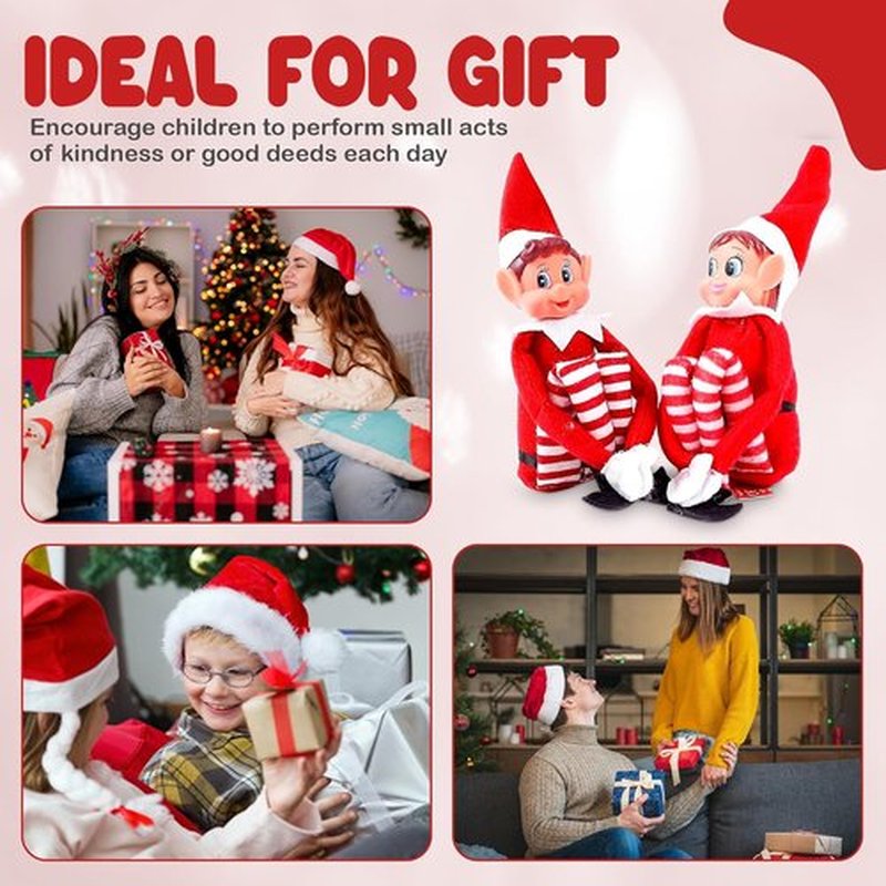 Quebec Naughty Elf Set - Christmas Elf Figures for Boys & Girls | Soft Body, Vinyl Faces, 12 Inch