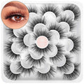 DYSILK Mink Lashes False Eyelashes - Mink Eyelashes Fluffy 10 Pairs 6D Mix Style Faux Lashes Pack Wispy Eyelashes Fluffy Reusable Lashes Natural Look Mink Fake Eyelashes Cat Eye Lashes | 19mm
