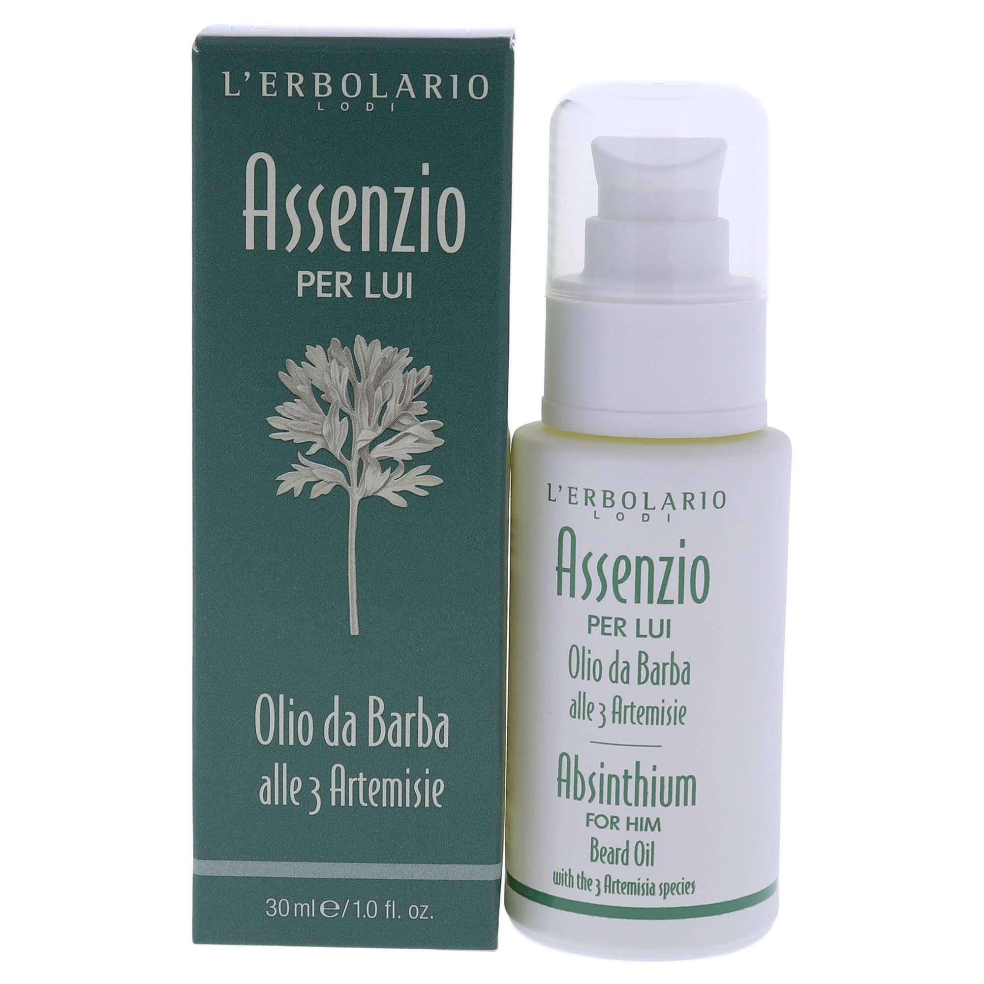 L'Erbolario Absinthium Beard Oil - Delicate, Super Emollient And Light Texture Oil For Skin - Can Be Used In Multiple Ways - Use After Shaving To Control Beard Or Before, To Soften - For Men - 1 Oz