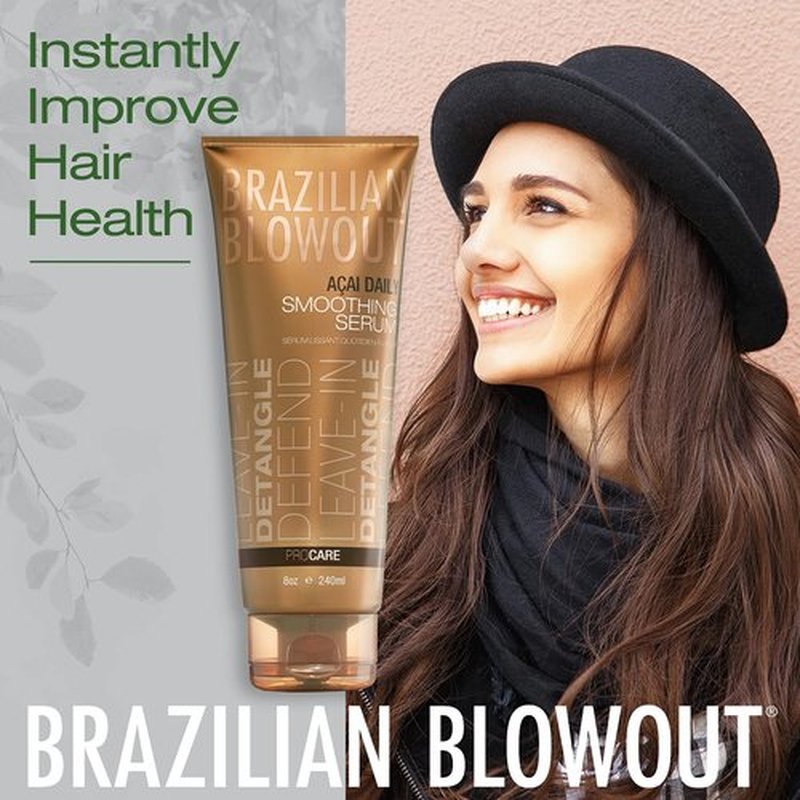 Brazilian Blowout Acai Daily Smoothing Serum - 8 oz | Frizz Control & Shine Boost