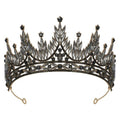 SWEETV Tiaras and Crowns for Women, Wedding Tiara for Bride, Rhinestone Queen Crown, Crystal Costume Hair Accessories for Birthday Prom Quinceanera Celebration (Black 02)