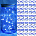 Blue Fairy Lights by [Brand Name] - 50 Pack 7Ft 20 LED Twinkle String Lights | Battery Operated & Waterproof for Weddings, Parties, & Holidays