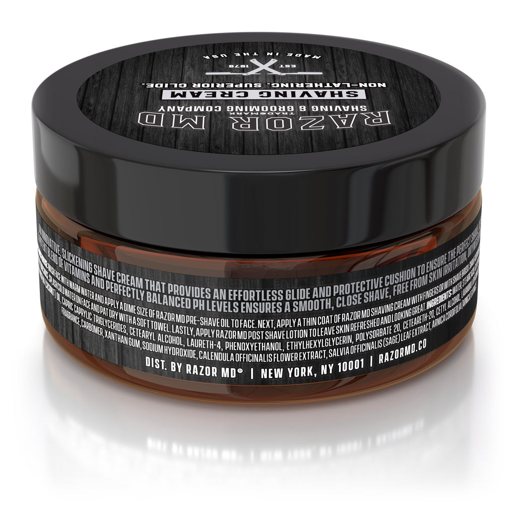 Razor MD Mens Shaving Cream for Normal to Slightly Oily Skin, Shaving Tools & Accessories for Modern Men, Sandalwood 8 oz