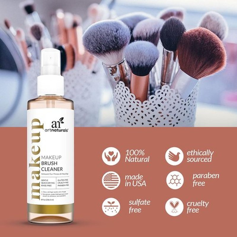 ArtNaturals Makeup Brush Cleaner - Rinse-Free Formula for Effortless Cleaning | 8 fl oz (236 ml)