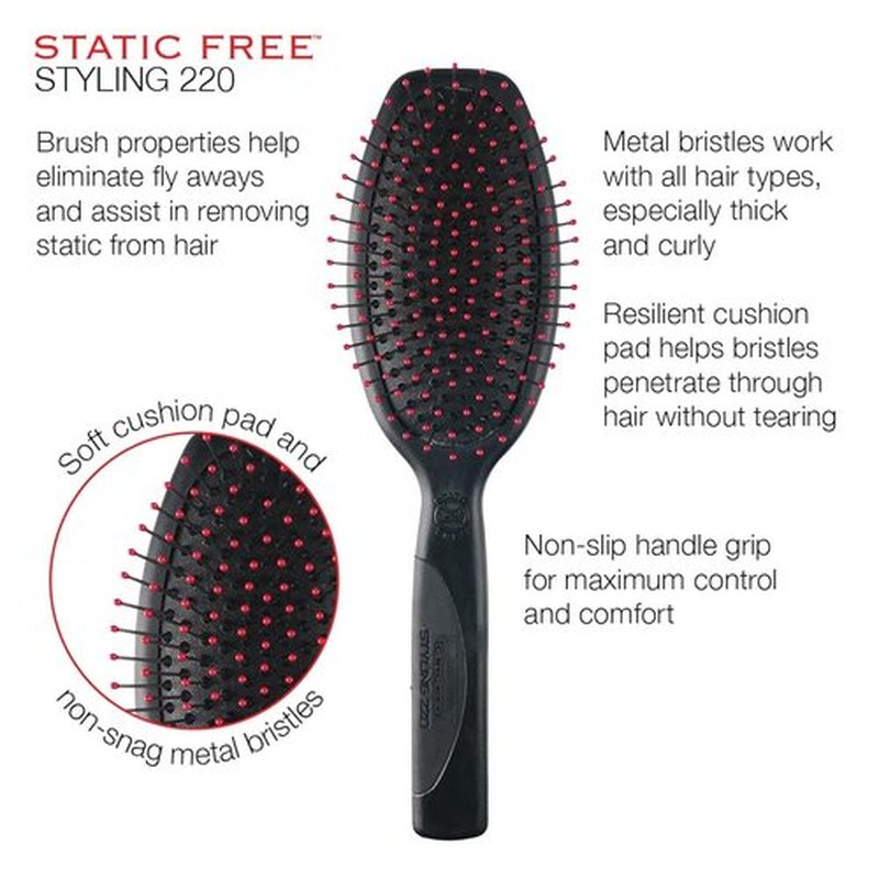 Cricket Static Free Cushion Styling Hair Brush - Smoothing & Detangling for Thick, Curly Hair