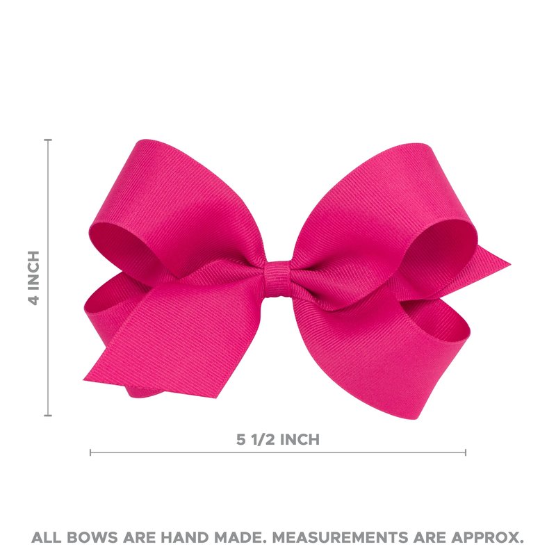 Wee Ones Girls' Small King Grosgrain Hair Bow on Matching Wrapped Headband, Red, Small King