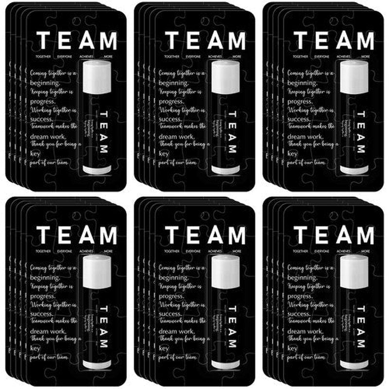 Sacubee 30 Pack Employee Appreciation Gift Lip Balms Bulk Staff Teacher Team Volunteer Thank You Gift Nurse Volunteers Appreciation Party Favor for Women Men Coworkers(Team,Black)