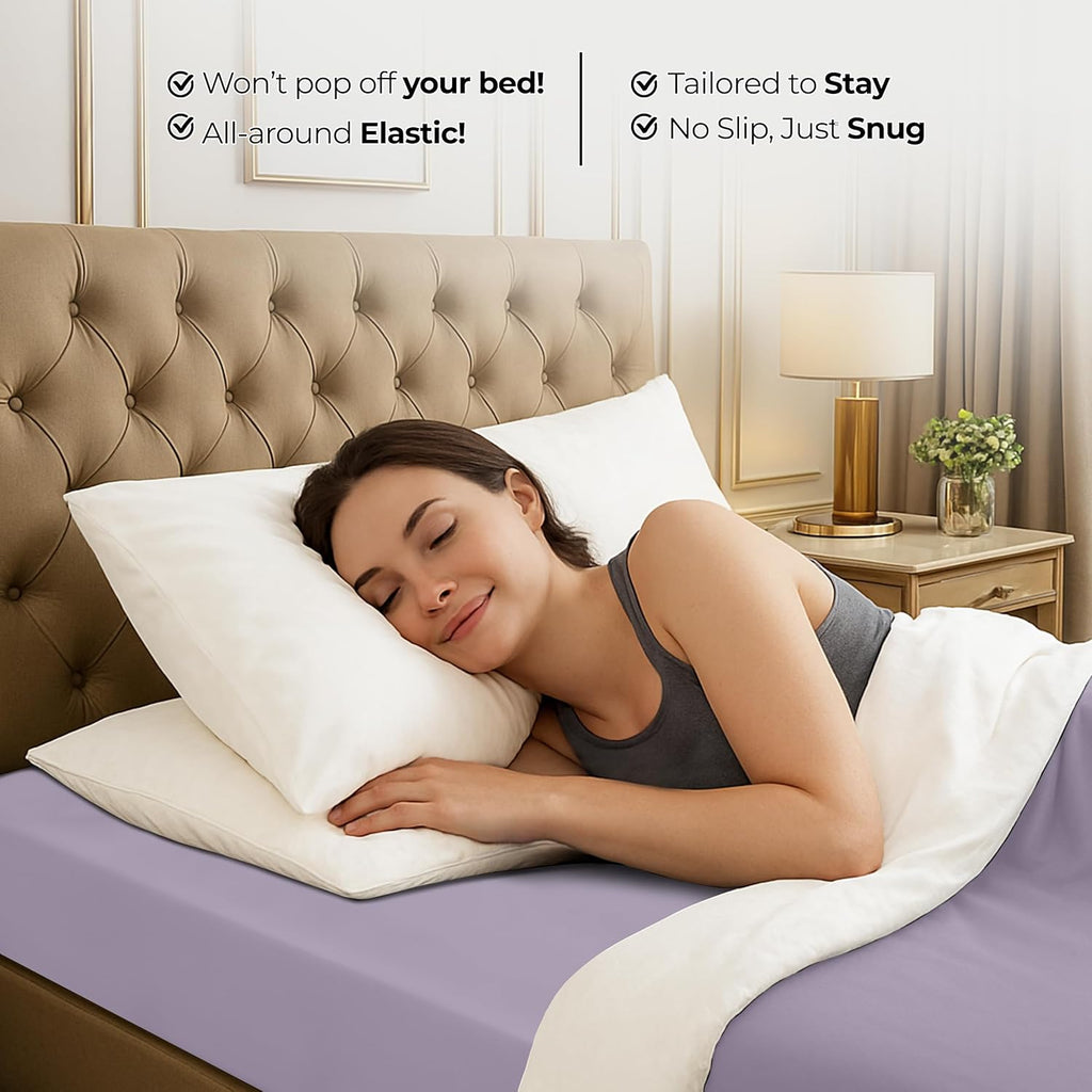Utopia Bedding Twin Fitted Sheet - Soft Microfiber - Deep Pocket - Shrinkage & Fade Resistant | Lavender