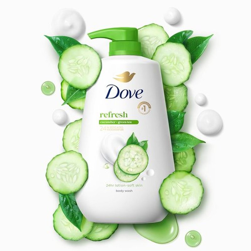 Dove Body Wash - Refreshing Cucumber & Green Tea Formula | 24-Hour Moisturizing Cleanser, 30.6 oz