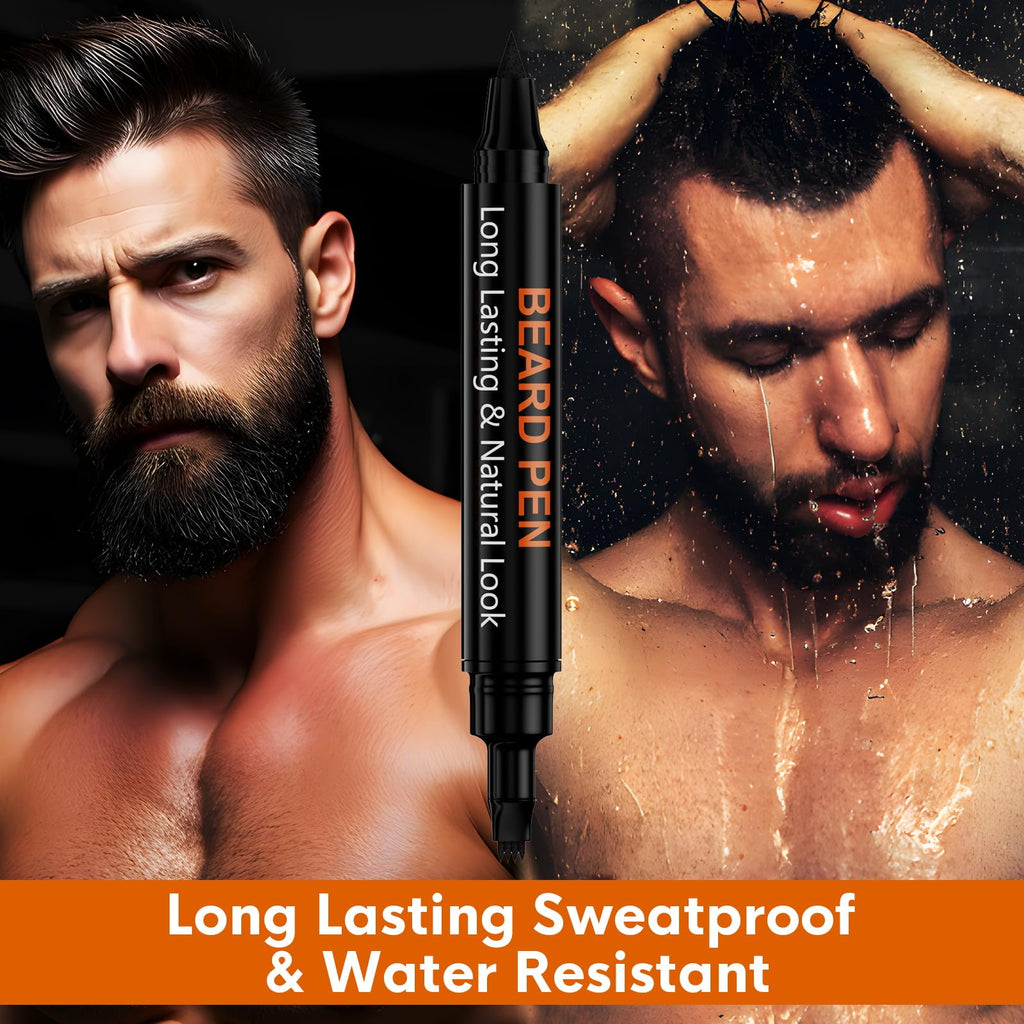 3-Pack Beard Pen Filler for Men, Waterproof & Sweat Proof