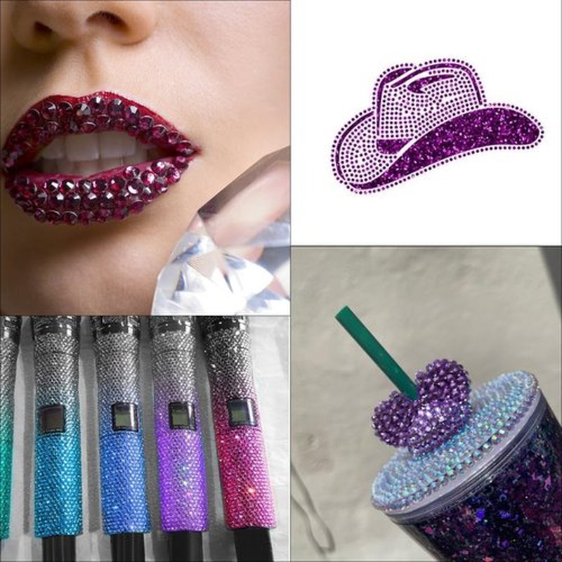 QPRETTY DU 3500PCS SS6-SS30 Purple Mix Size 6 Grid Box Glass Rhinestones Crystal Flatback Glitter Stones for Nail Art Accessorie DIY Crafts Decoration