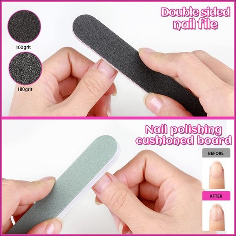 HNYYZL Extra Long Square ABS False Nail Tips, 240Pcs Kit with C Curve, Nail Glue, File for Salon Home DIY