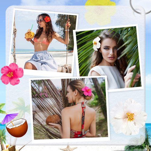10 Pcs Hawaiian Flower Hair Clips for Women, 3.75” and 2.75” Plumeria Hair Clips Artificial Flower Hair Accessories for Vacation Beach Seaside