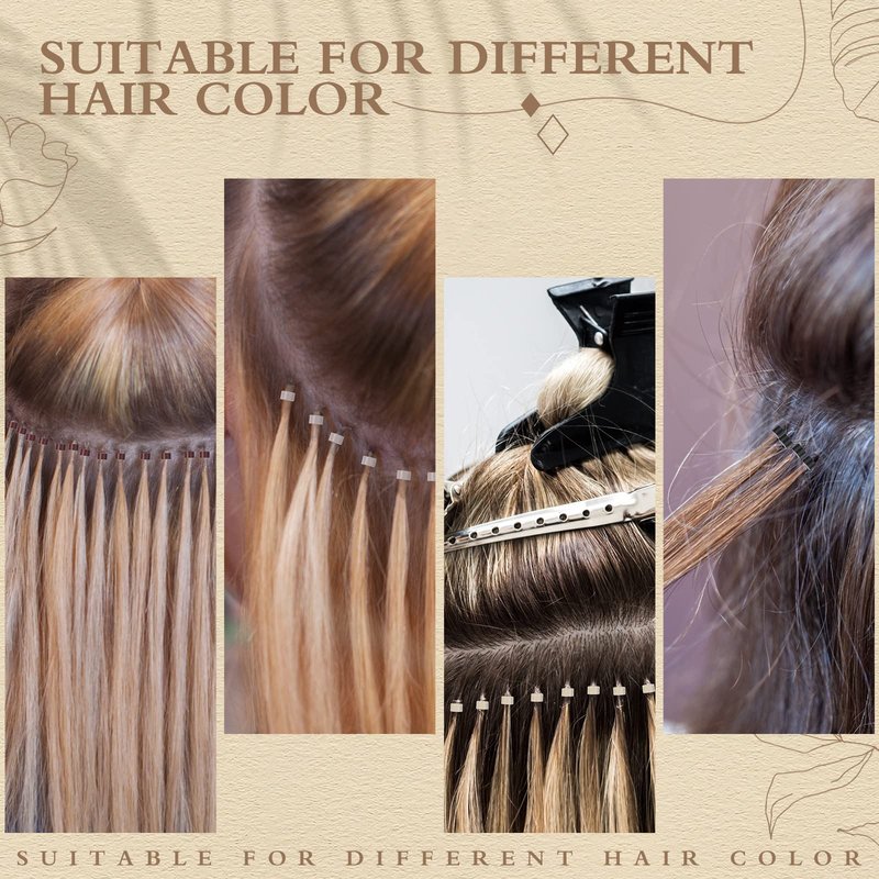 Yuxung 4500 Pcs Beads for Hair Extensions 5 mm Silicone Lined Beads Microlink Rings Human Hair Extension Tools, 9 Colors