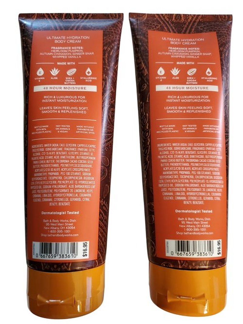 Bath & Body Works Sweet Cinnamon Pumpkin Ultimate Hydration Body Cream 8 Ounces Pack of 2