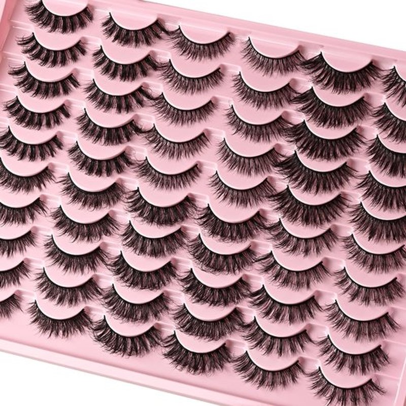 FARRED Lashes Natural False Eyelashes 6 Styles Wispy Strip Lash Pack 30 Pairs Cat Eye Fake Mink Eyelash Strips Short Fluffy Wispies Easy Lashes for Beginners Eye Lash Natural Looking for Daily Makeup