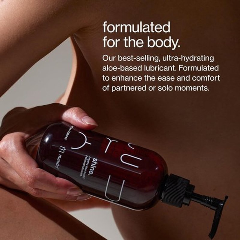 Maude Shine Aloe - Water-Based Personal Lubricant with Organic Aloe - Hydrating & Non-Sticky | 4 fl oz