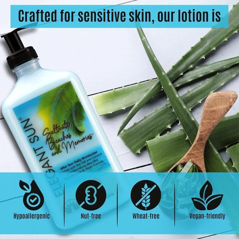 **Saltwater Beaches Tan Extender - Aloe Vera After Sun Lotion for Sensitive Skin | Unisex Fresh Scent**