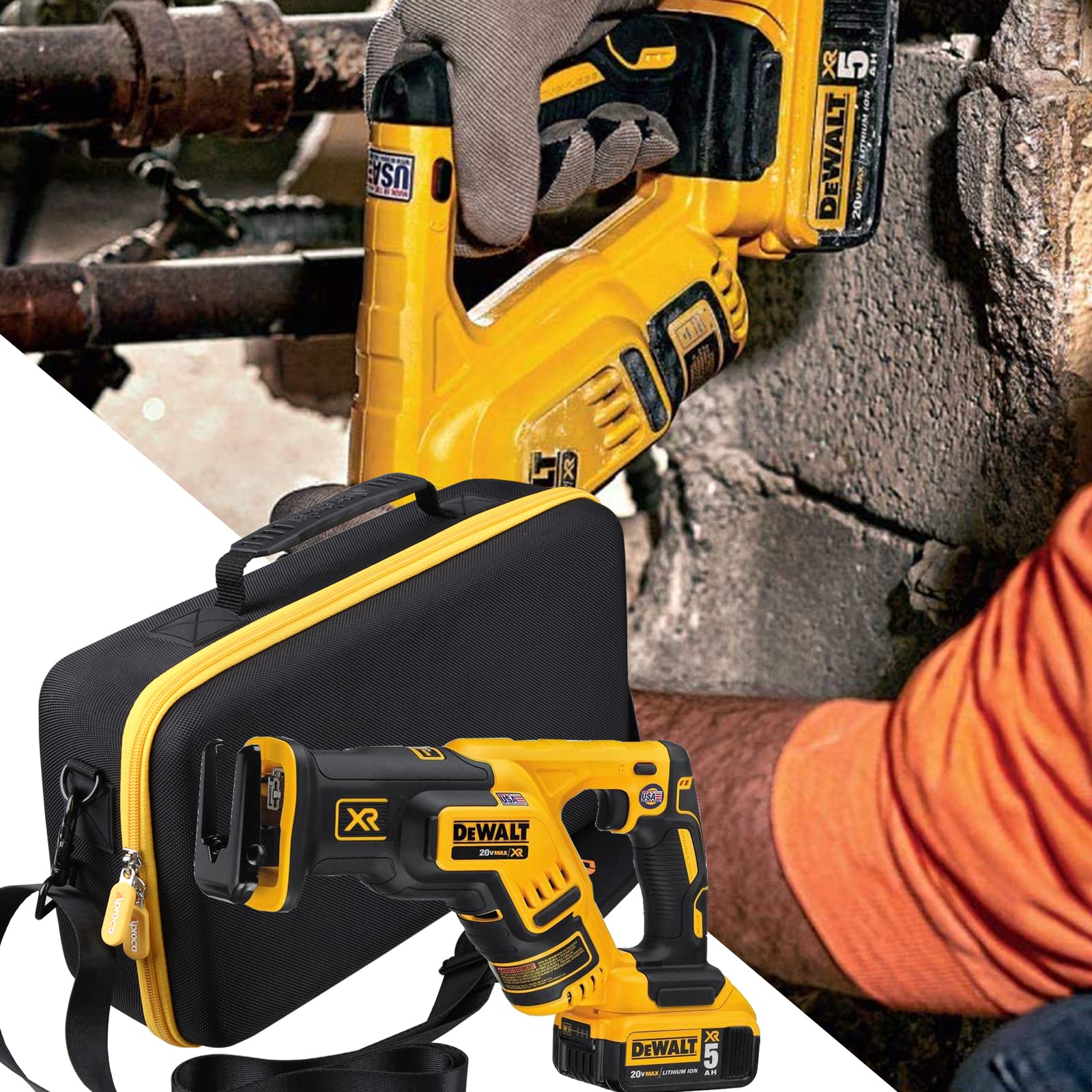 Aproca Case Compatible with DEWALT 20V MAX XR Reciprocating Saw Cordless (DCS367B), Portable Storage Bag for Accessories (Case Only)