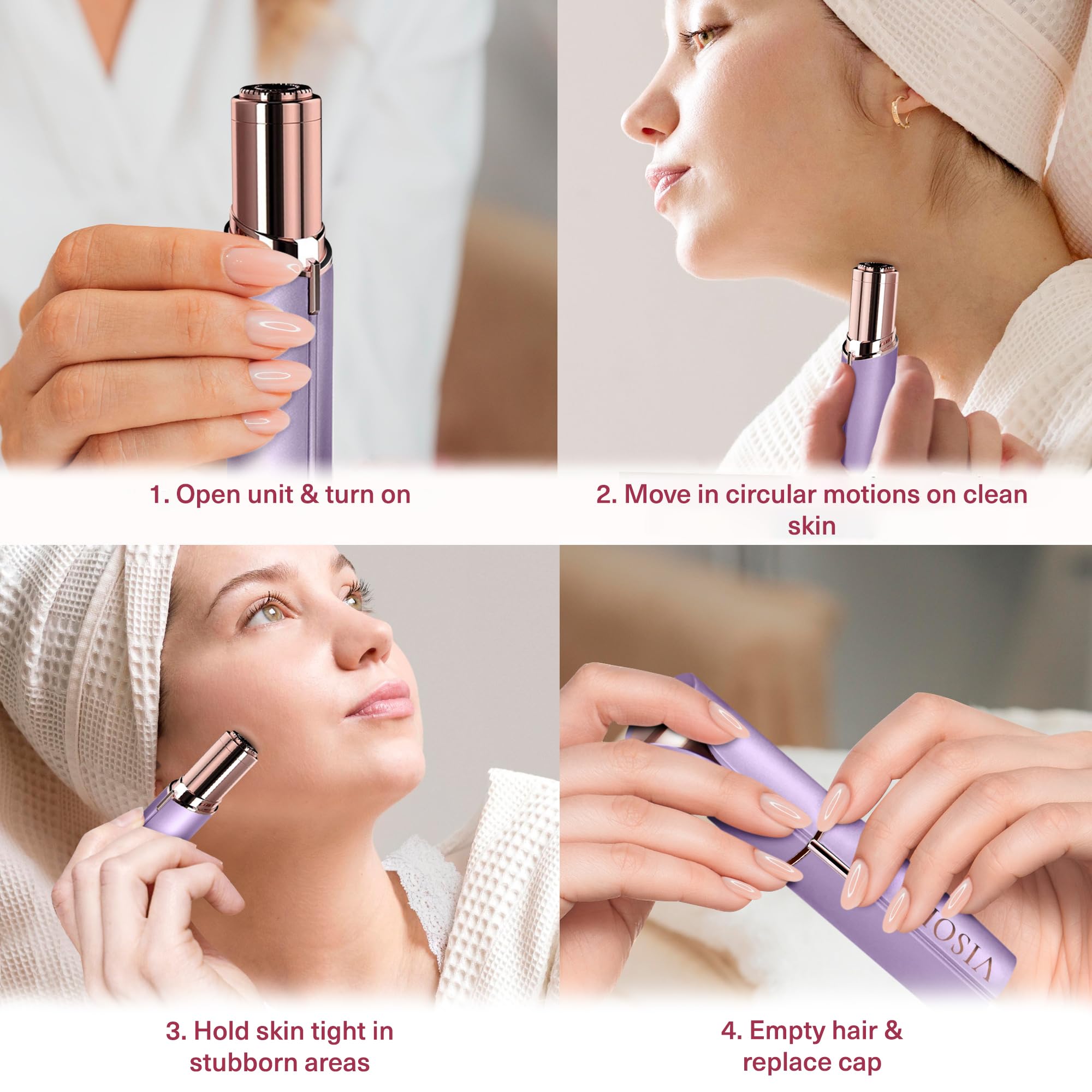 Flawless Facial Hair Removal for Women - Electric Razor Device, Small Dermaplaning Remover Tools Finishing Epilator Trimmer Face Dermaplane Shavers Beauty Gadgets Accessories by VISOFO (Coral)