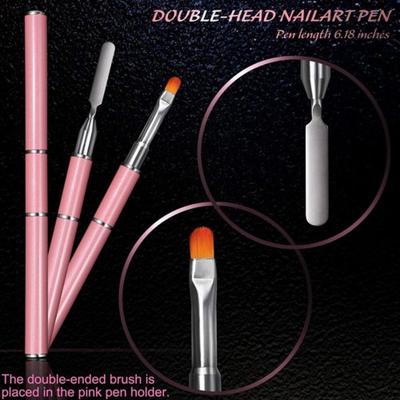 MIKIMIQI Dual Nail Forms Set 120Pcs Stiletto Gel Nail Molds 100PCS Nail Art Extension Guide Form Tool 5Pcs Poly Gel Quick Building Nail Tips Clip 1Pc Dual-Ended Brush Nail File