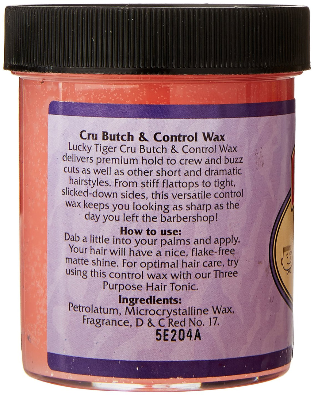 Lucky Tiger Cru-Butch Control Wax (3.5 oz) – Premium Hair Styling Wax for Crew Cuts, Buzz Cuts & Short Hairstyles – Strong Hold, Matte Finish – Classic Barbershop Formula