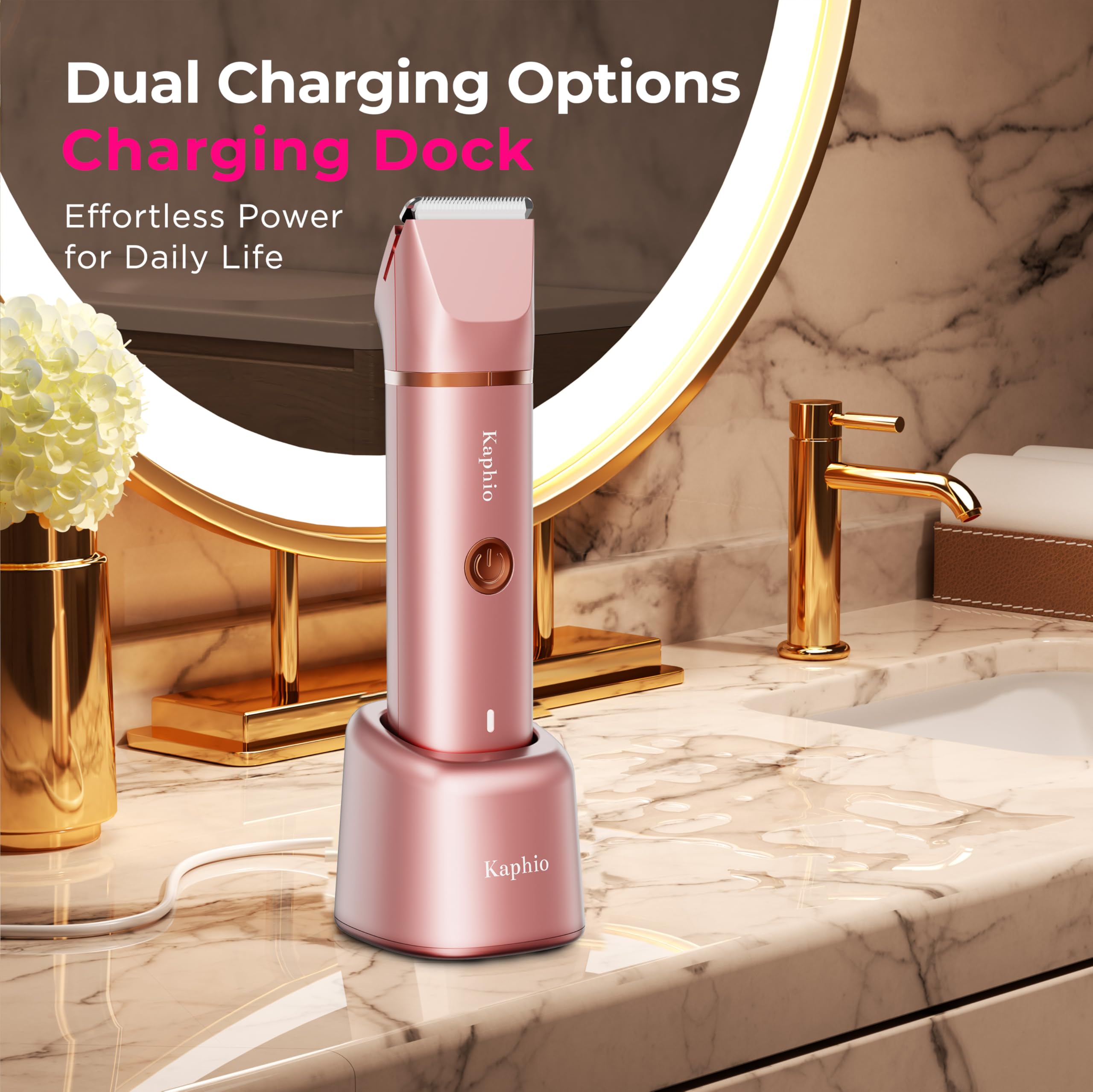 Bikini Trimmer for Women Pubic Hair: 2 in 1 Electric Razors for Women - IPX7 Waterproof Lady Shaver for Travel & Home Use