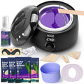 Waxing Kit- Anruz Women Men Wax Kit for Hair Removal - For Sensitive Skin, Eyebrows, Brazilian, Face, Bikini - Home Use Digital Wax Warmer with 5 Bags Hard Wax Beads (17.5 oz. total)