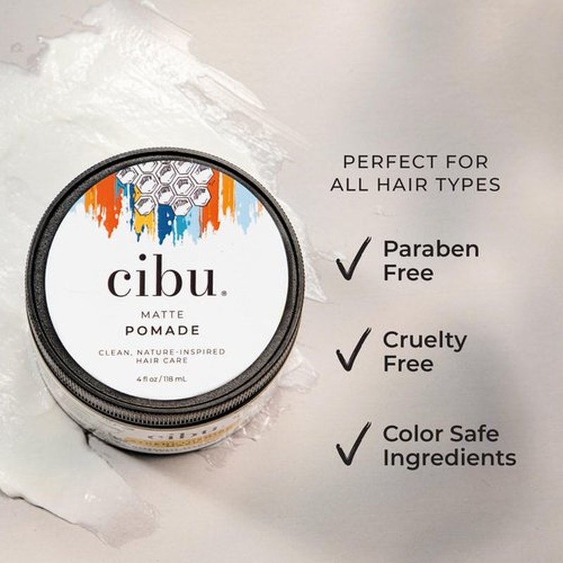 CIBU Matte Pomade - Nutrient Rich Hair Pomade for Men and Women - Long Lasting Hold Women and Mens Hair Products - Beeswax Firm Grip Control for Short Hairstyles - 4oz