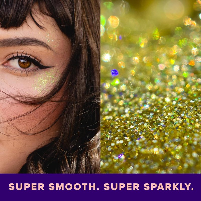 Unicorn Snot Holographic Face & Body Glitter Gel - Vegan, Cruelty-Free, 1.7 oz Gold Glitter