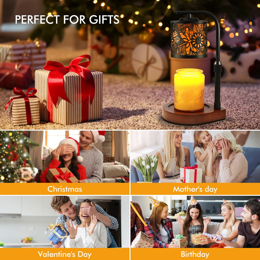 Maromamix Candle Warmer Lamp with Timer & Dimmer- Electric Wax Melt Warmer with Adjustable Height for Scented Candles, Home Décor Fragrance and House Warming Birthday Gifts for Women Mom