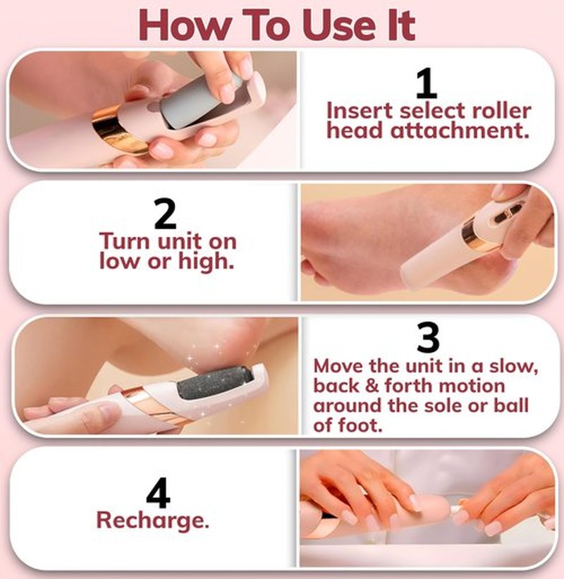 Electric Callus Removers for Feet, Rechargeable Electric Foot Callus Remover Pedicure, Removes Dry Skin for Smoother Feet, Foot Care for Dead Skin Ideal Gift (Silver)