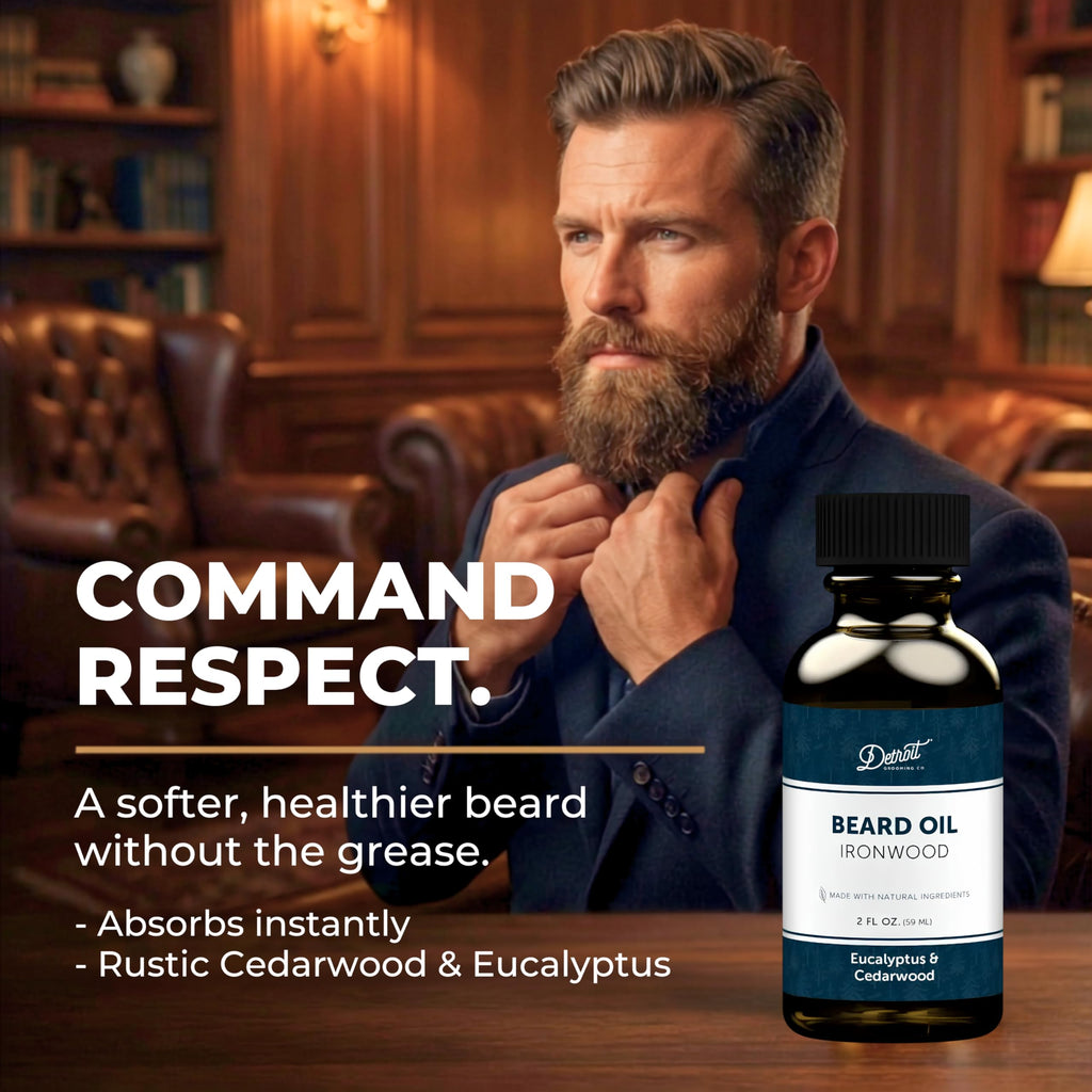 Detroit Grooming Co. Beard Oil | Ironwood | Natural Formula, 2 oz
