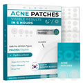 Hydrocolloid Pimple Patches (Made in Korea) FSA/HSA Eligible - Vegan, Hypoallergenic, Cruelty-Free Acne Circle Stickers for Overnight Use, for Zits, Spots, Pimples, Whiteheads (46 Count, Mixed Sizes)