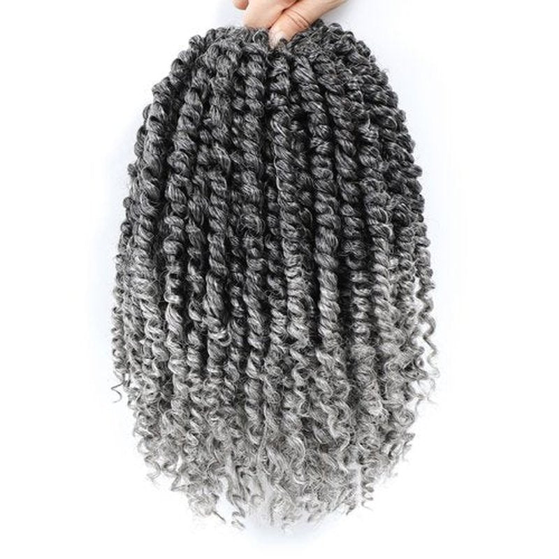 Fulcrum Passion Twist Hair 10 Inch, 8 Packs Passion Twist Crochet Hair for Black Women, Prelooped Crochet Twist Hair with Curly Ends (10Inch, Tgray#)